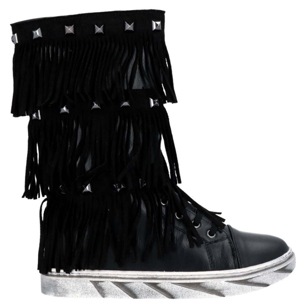 Big Girls leather boots with fringe